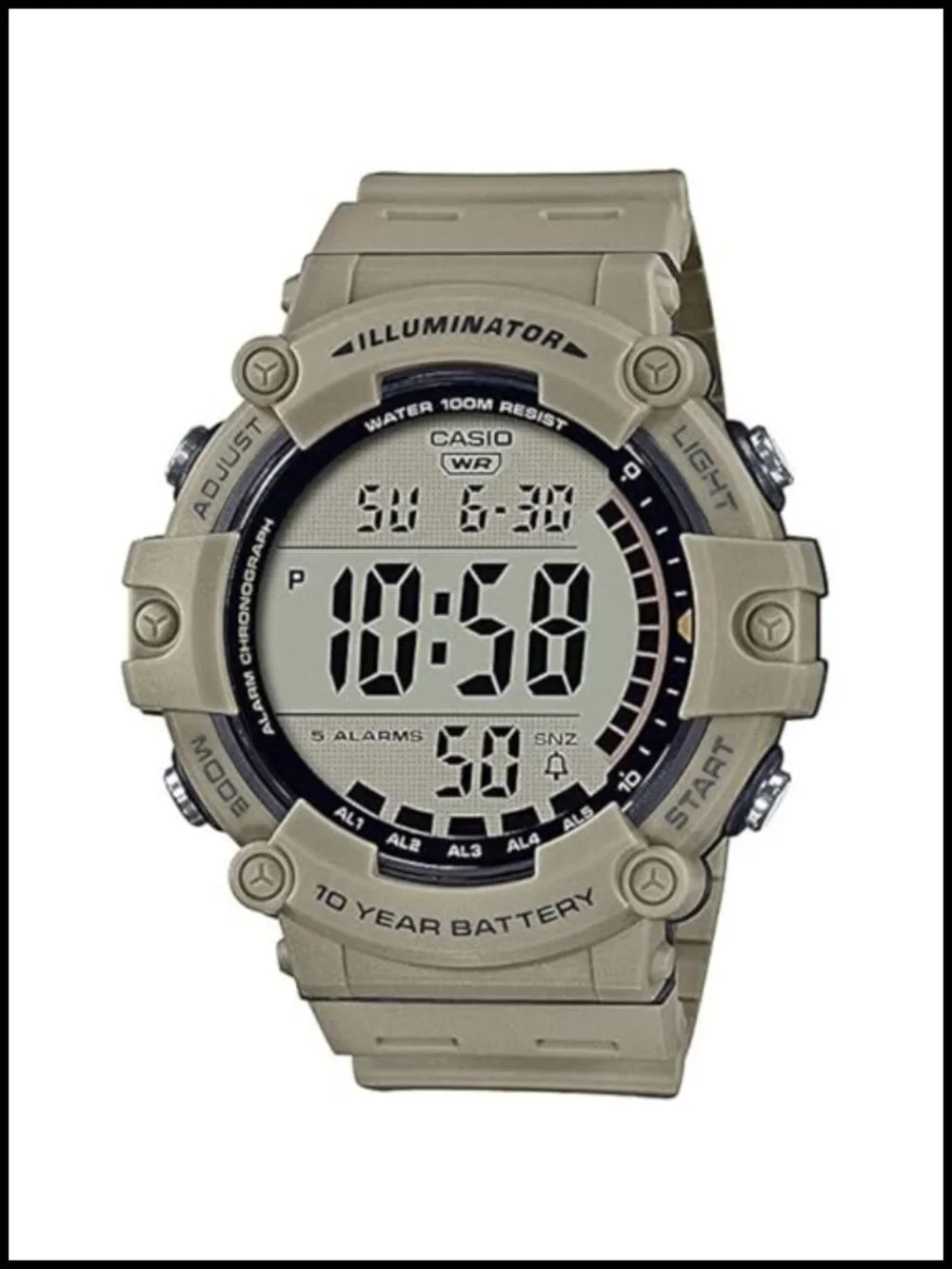 Casio Illuminator Digital Watch 10-Year Battery LED Mens